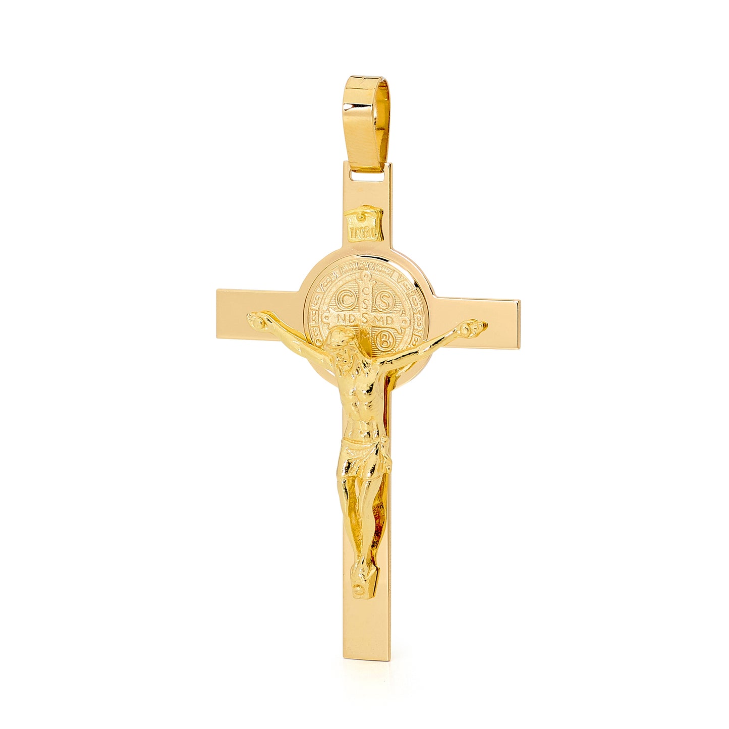 18kt Yellow Gold St. Benedict Cross Pendant – Faith & Protection Edition