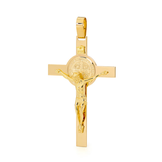 18kt Yellow Gold St. Benedict Cross Pendant – Faith & Protection Edition
