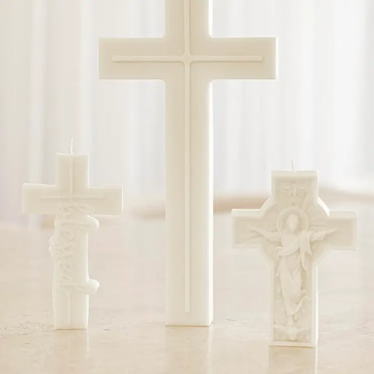 Faith Cross Candle Trio - Blessed Light Collection