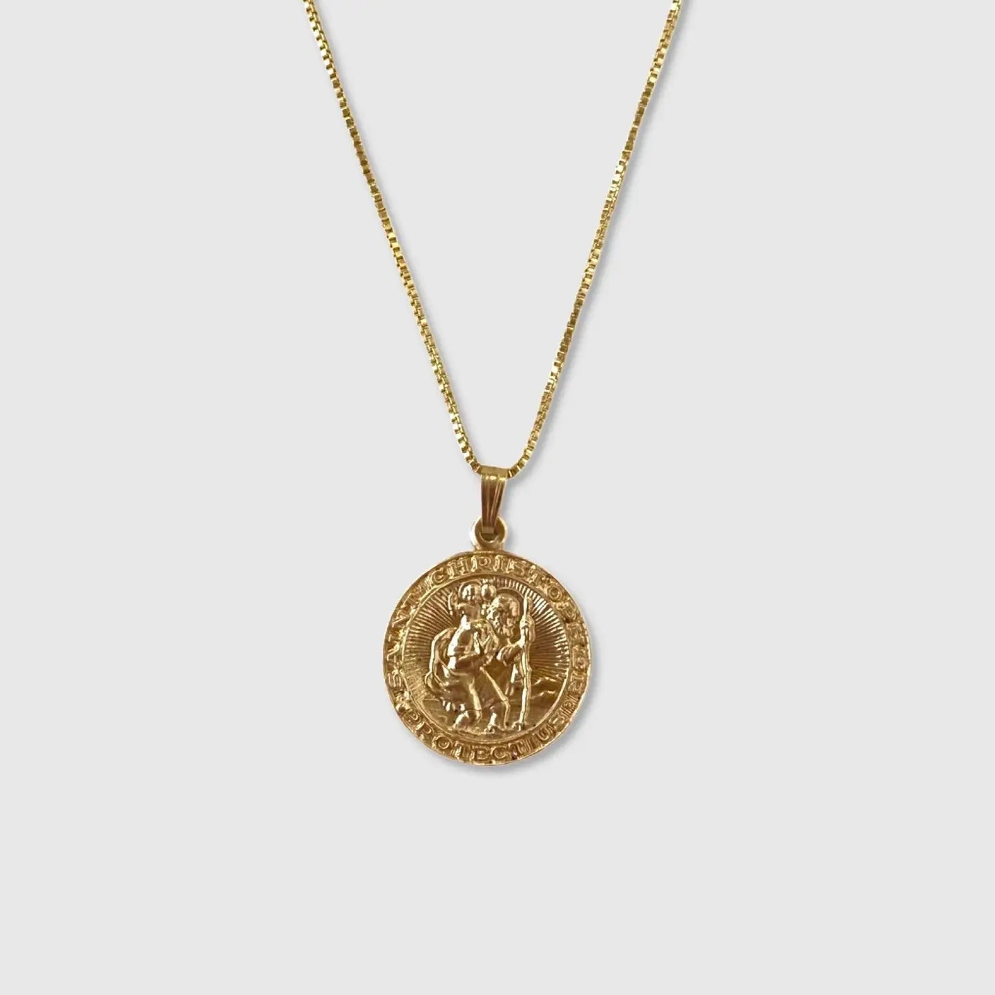 Saint Christopher Gold Pendant Necklace – Protector’s Medallion