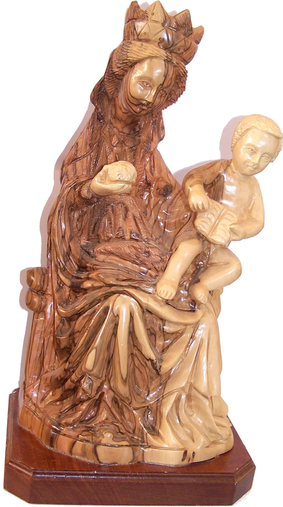 Mary, Mother of the Word of God - Queen of Heaven Olive Wood Statue (13")
