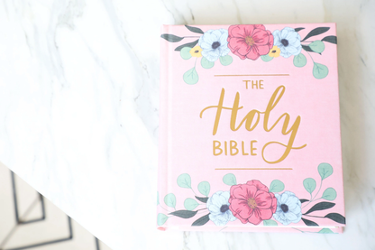 Floral Pink Holy Bible – “Strengthen My Heart” Edition (KJV)