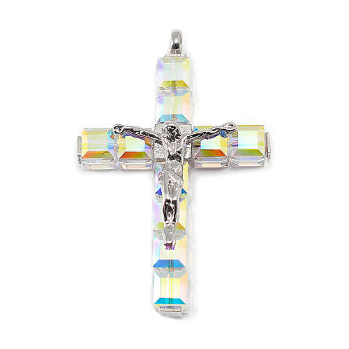 Ghirelli 925 Silver & Crystal Cube Rosary – Lourdes Edition