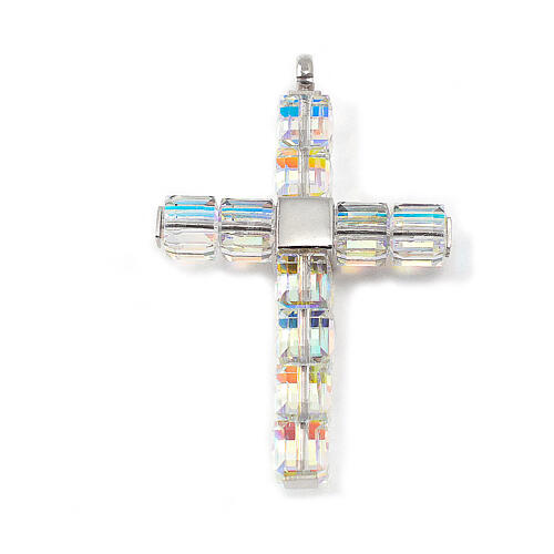 Ghirelli 925 Silver & Crystal Cube Rosary – Lourdes Edition